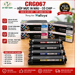 Hộp mực in màu Canon LBP 631cw/ LBP632Cdw/ LBP633Cdw/ MF653Cdw/ MF654Cdw/ MF656Cdw/ MF651Cw/ MF655Cdw/ MF657Cdw_CRG067 (1.25K) _Có Chip_HALLOYA                                                         
